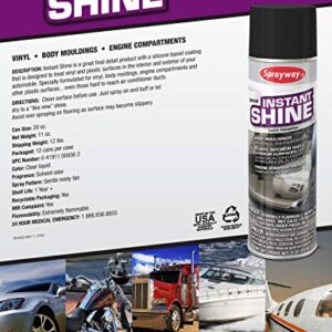 Sprayway SW936 Aerosol Instant Shine Vinyl Cleaner and Protectant, 11 oz.