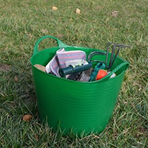 Red Gorilla Small Flexible Plastic Tub, Toy Storage, Laundry, Gardening & More, 14 Liter/3.7 Gallons, Green