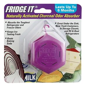 innofresh fridge-it- refrigerator deodorizer, odor absorber and air freshener- 1 pack. natural activated charcoal and fragrance free, lasts up to 6-months