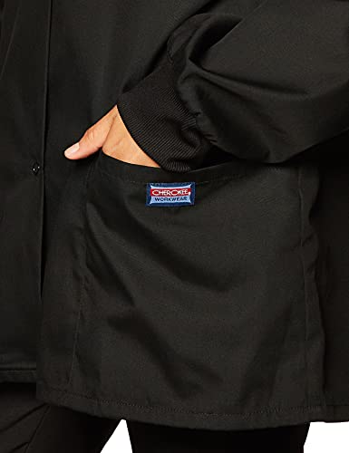 Cherokee Women's Warm Up Scrubs Jacket, Black, Small