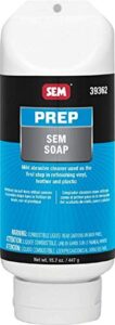 sem 39362 prep soap for automotive refinishing vinyl, plastic and leather materials, 15 oz