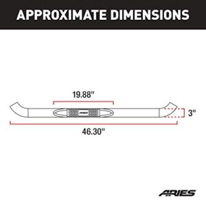 ARIES 204017 3-Inch Round Black Steel Nerf Bars, No-Drill, Select Chevrolet Silverado, GMC Sierra 1500, 2500, 3500 HD