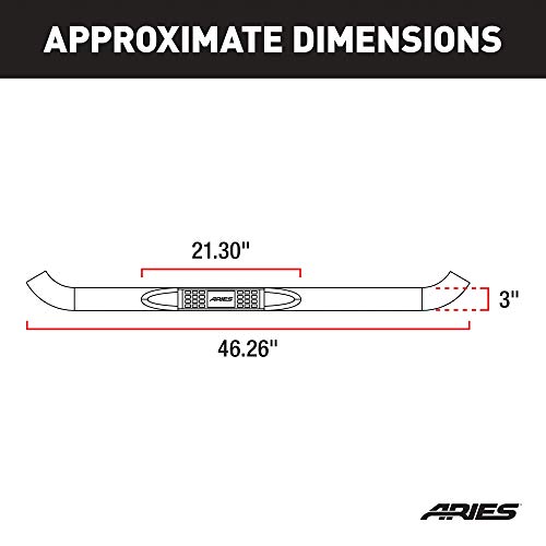 ARIES 35600-2 3-Inch Round Polished Stainless Steel Nerf Bars, No-Drill, Select Jeep Wrangler YJ, TJ