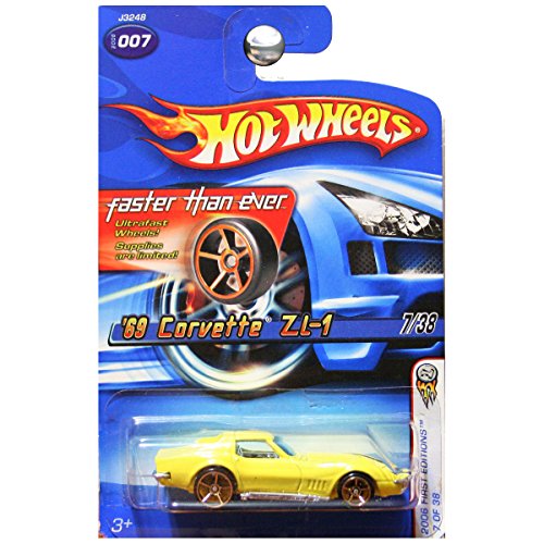 Hot Wheels 2006 First Edition 7 of 38 YELLOW "69 CORVETTE 1969 ZL-1 FASTER THEN EVER 1:64 Scale Die-cast CAR