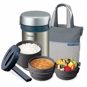 zojirushi thermal stainless lunch box bento bako sl-nc09-st (japan import)