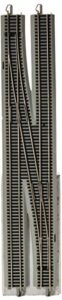 bachmann trains – e-z command dcc equipped #6 single crossover turnout – left – nickel silver e-z track with grey roadbed – ho scale