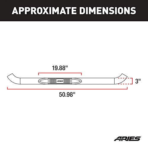 ARIES 203001 3-Inch Round Black Steel Nerf Bars, No-Drill, Select Ford Bronco, F-150