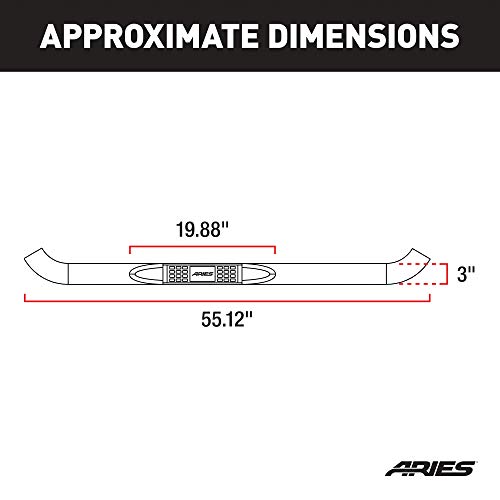 ARIES 35800 3-Inch Round Black Steel Nerf Bars, No-Drill, Select Jeep Wrangler JK