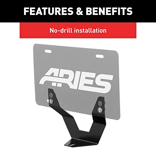 ARIES 35-0000 3-Inch Bull Bar License Plate Bracket