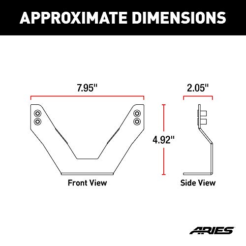 ARIES 35-0000 3-Inch Bull Bar License Plate Bracket