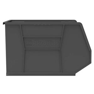 Akro-Mils 30270 AkroBins Plastic Hanging Stackable Storage Organizer Bin, 18-Inch x 16-Inch x 11-Inch, Black, 3-Pack