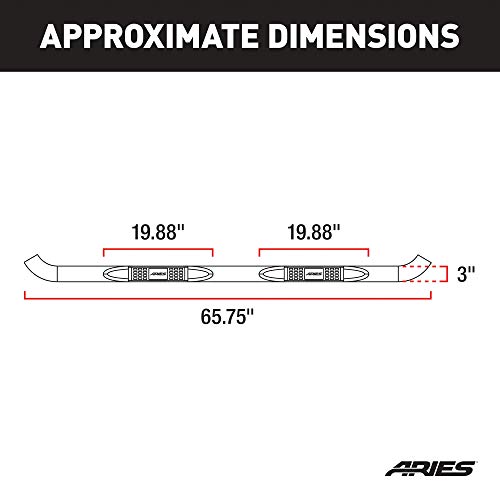 ARIES 205015 3-Inch Round Black Steel Nerf Bars, No-Drill, Select Dodge Nitro