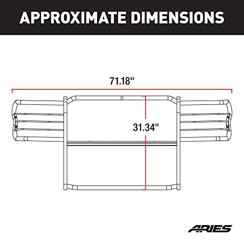 ARIES 2054-2 1-1/2-Inch Polished Stainless Steel Grille Guard, No-Drill, Select Toyota Tacoma