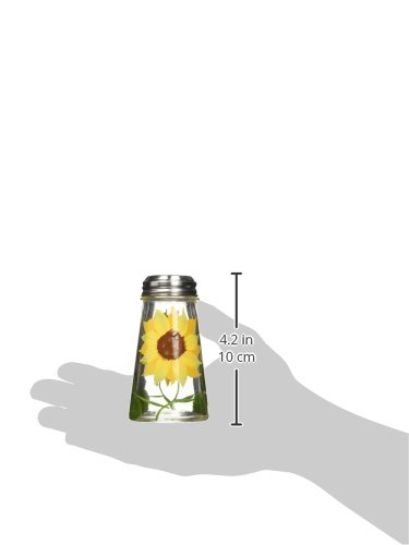 GERUSEA Hand Painted Tapered Salt and Pepper Shaker Set, Sunflowers, Yellow, 2.