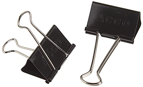 ACCO Binder Clips, Large, 1 Box, 12 Clips/Box (72100)