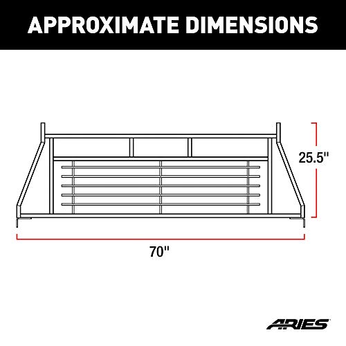 ARIES 111000 Classic Heavy-Duty Black Steel Truck Headache Rack Cab Protector, Select Chevrolet, Ford, Dodge, GMC, Ram