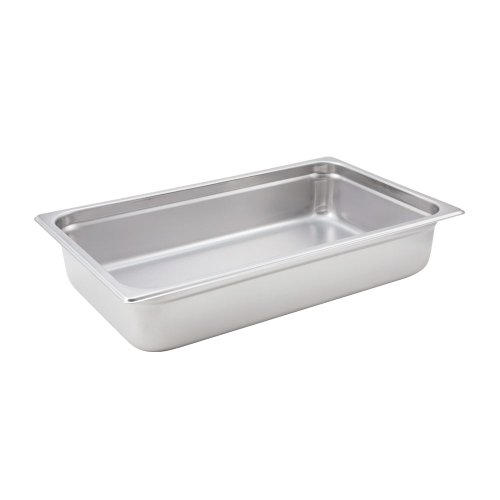 Winco SPJH-104 Stainless Steel Full-Size Anti-Jamming Steam Table Pan-4" (22 Gauge), 1, Silver