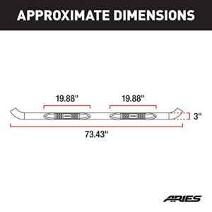 ARIES 205003-2 3-Inch Round Polished Stainless Steel Nerf Bars, No-Drill, Select Dodge Ram 1500