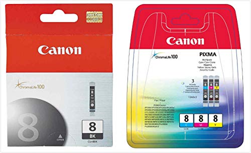 CLI8 (CLI-8) Ink Tank, 4/Pack, Black; Cyan; Magenta; Yellow by Canon