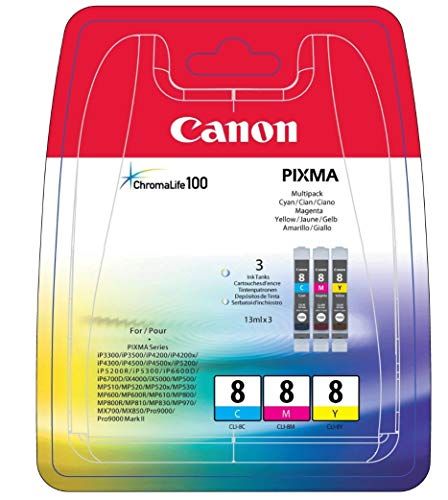 CLI8 (CLI-8) Ink Tank, 4/Pack, Black; Cyan; Magenta; Yellow by Canon