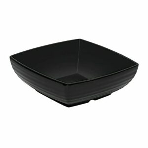 g.e.t. enterprises black 2.5 qt. square bowl, break resistant dishwasher safe melamine plastic, milano collection ml-67-bk (pack of 1)