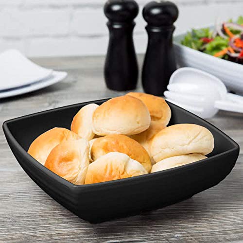 G.E.T. Enterprises Black 2.5 qt. Square Bowl, Break Resistant Dishwasher Safe Melamine Plastic, Milano Collection ML-67-BK (Pack of 1)