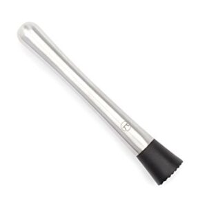 Outset Stainless Steel Cocktail Muddler, 1.25 x 1.25 x 8 inches