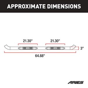 ARIES 203008 3-Inch Round Black Steel Nerf Bars, No-Drill, Select Ford F-150