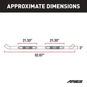 ARIES 203006 3-Inch Round Black Steel Nerf Bars, No-Drill, Select Ford Excursion, F-250, F-350 Super Duty