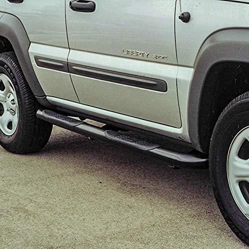 ARIES 201002 3-Inch Round Black Steel Nerf Bars, No-Drill, Select Jeep Liberty