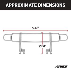 ARIES 4077-2 Polished Stainless Steel Grille Guard, No-Drill, Select Hummer H3, H3T