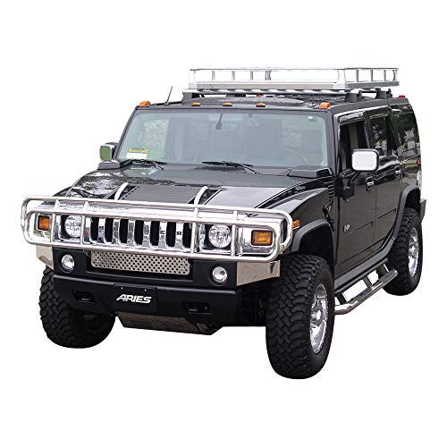 ARIES 4076-2 1-1/2-Inch Polished Stainless Steel Grille Guard, No-Drill, Select Hummer H2