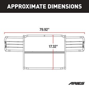 ARIES 4076-2 1-1/2-Inch Polished Stainless Steel Grille Guard, No-Drill, Select Hummer H2