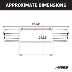 ARIES 3045 1-1/2-Inch Black Steel Grille Guard, No-Drill, Select Ford Excursion, F-250, F-350 Super Duty