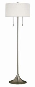 kenroy home 21405bs stowe floor lamp with brushed steel finish, modern style, 61″ height, 19″ width, 19″ depth