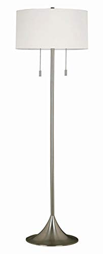 Kenroy Home 21405BS Stowe Floor Lamp with Brushed Steel Finish, Modern Style, 61" Height, 19" Width, 19" Depth