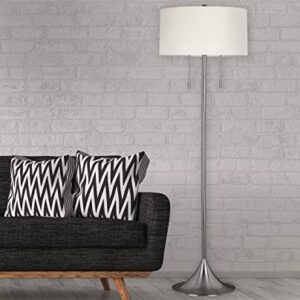 Kenroy Home 21405BS Stowe Floor Lamp with Brushed Steel Finish, Modern Style, 61" Height, 19" Width, 19" Depth