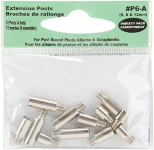pioneer p6a extra variety pack 5, 8, 12mm extension posts (6 sets) f/all post bound albums