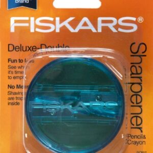 Fiskars 12-95854J Back to School Supplies Deluxe Double Pencil Sharpener, Color Received May Vary