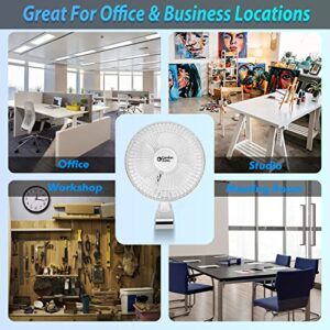 Comfort Zone CZ6C 6-inch Quiet Portable Indoor 2-Speed Desk Fan with Clip and Fully Adjustable Tilt, White for Home, Office, Bedroom