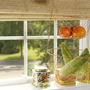 Fox Run 3-Tier Copper Kitchen Hanging Fruit Baskets, 32 Inches