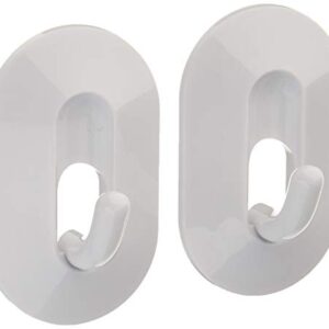 Spectrum Diversified Wall Mounted Magnetic Classic Hook for Fridge Hanging Keys Rings and More Storage, 2 Pack, White