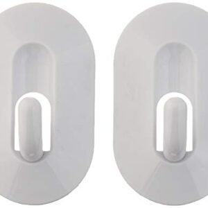 Spectrum Diversified Wall Mounted Magnetic Classic Hook for Fridge Hanging Keys Rings and More Storage, 2 Pack, White