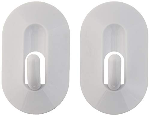 Spectrum Diversified Wall Mounted Magnetic Classic Hook for Fridge Hanging Keys Rings and More Storage, 2 Pack, White