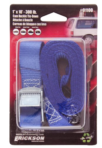 Erickson (01100) 1" x 10' Light Duty Cam Buckle Tie-Down Strap