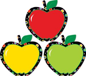 creative teaching press 6-inch designer cut-outs, poppin’ patterns apples (6238)