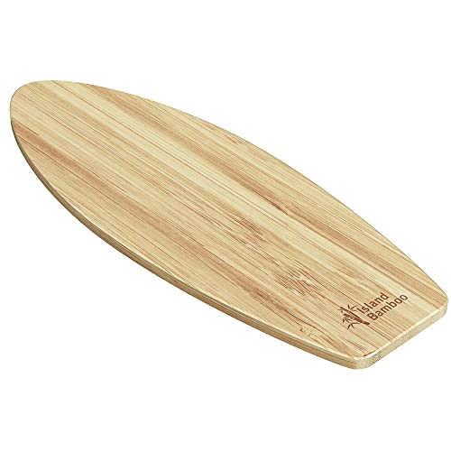 Laguna Bamboo Mini Surfboard Cutting Board, 23-inch by 7.5-inch - Earth Friendly Bamboo Surf Board with Stylish Honey Stripe Design for Wall Decor - Surf Boards for Decorating - by Island Bamboo