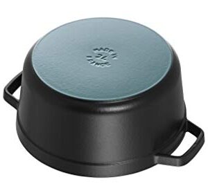 Staub Cast Iron 9-qt Round Cocotte - Black Matte, Made in France