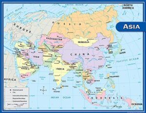 teacher created resources asia map chart, multi color (7652)