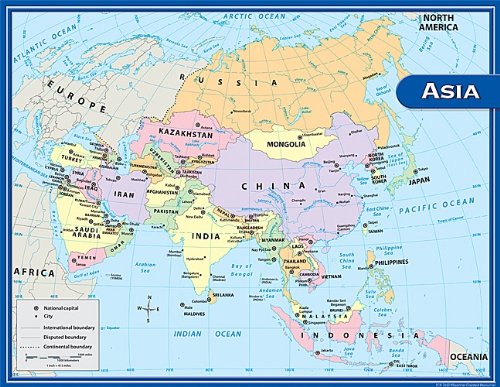 Teacher Created Resources Asia Map Chart, Multi Color (7652)